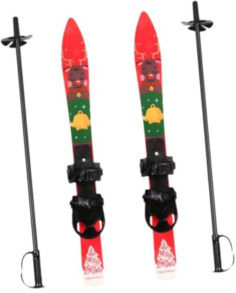 Aymzbd Skiboards Snowblades et bâtons Planches de Ski pour Enfants avec Fixations universelles Garçons Filles Snowboard Snow Short Skis
