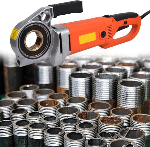 GESAIDES Filettatrice Elettrica per Tubi, la Macchina per Filettare Tubi Migliorata Utilizza Un Motore in Rame Puro, Kit Filettatrice Portatile Portatile con 6 Filiere da 1/2-2