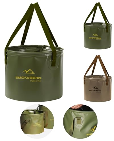 FairyPeach Seau Pliable D'ExtéRieur 10L/20L,Seau Pliant Portable Conteneur d'eau,Bassine Pliable,pour Le Camping et Les Voyages, comme Bassin, Évier (Vert, L)