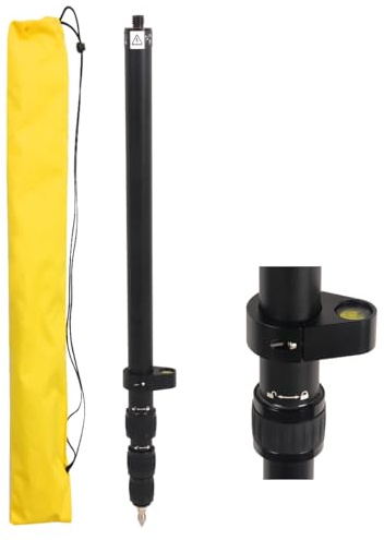 DMITER Telescopic Rover Rod - 5 FT/1.5M Aluminum Survey Pole with Removable Tip & Locking System for Land Surveying, Engineering, and Mapping