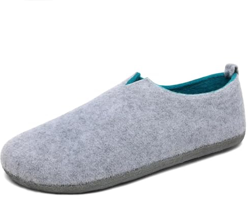 Mishansha Zapatillas Casa Mujer Invierno | Pantuflas Fieltro Cómodas Hombre | Zapatilla de Casa Indoor Cálidas | Zapatillas Fieltro Cerradas Blanco,Gr.40
