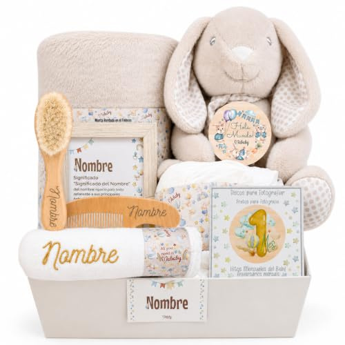Mababyshop Canastilla Bebé Recién Nacido Personalizada Peluche (Beige)