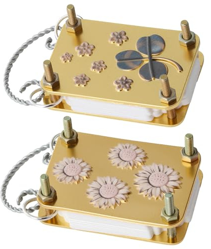 RJLCTH 2 Pcs Micro Flower Press Keychain Set with Blotting Paper