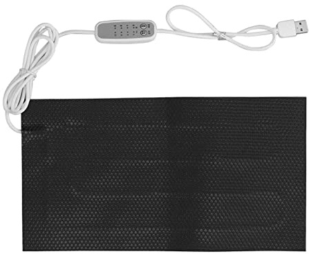 Ausla Reptilvärmematta med Temperaturkontroll, DC 5V Terrarievärmematta för Sköldpaddor, Grodor, Ormar, ödlor, Geckon, Spindlar, 20-40 ℃ 4 Växelområde (10x20 cm)