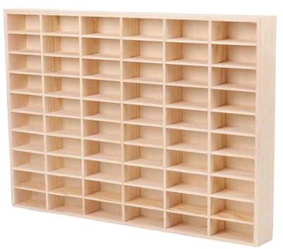 Yimisya Stylish Wood Toy Cars Display Case, Wooden Wall Mount Car Display Shelf Storage Organizer Case, 1/64 Scale Diecast Car Models Display Case for Collectors (52x4x35.6cm)