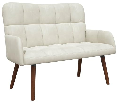 vidaXL 2-sits soffa Gräddvit 115 x 61 x 87 cm Sammet