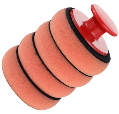 DIYEAH Kit de Pulido de Coches Esponja de Cera para Coche Naranja Abs y Esponja 1 Mango para Encerado Manual y Pulido de Automóviles