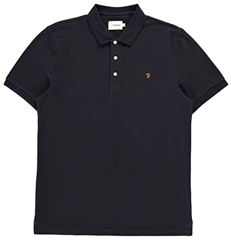 Farah Mens Blanes Polo Shirt, True Navy, XL UK