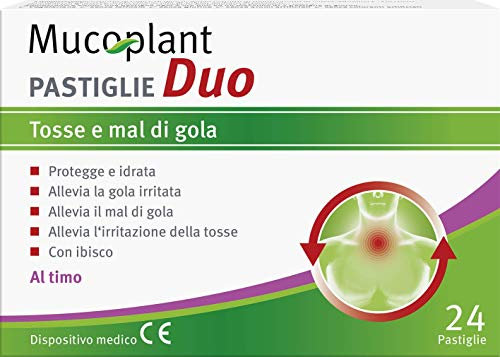Dr Theiss Pastiglie Duo - 24 Caramelle Gola al Timo con Vitamina C e Salvia, Alleviano Tosse e Mal di Gola e Protegge la Mucosa Orale - Senza Glutine e Lattosio (60 g)