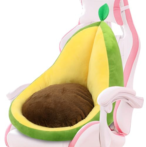 Sexysamba Cute Fruit Gaming Chair Cushion with Backrest Non-Slip, Comfy Kawaii Computer Chair Pad for Gamer Chair Seat Cushion Armchair Pillow for Office Desk Home Decor,20x23,Avocado