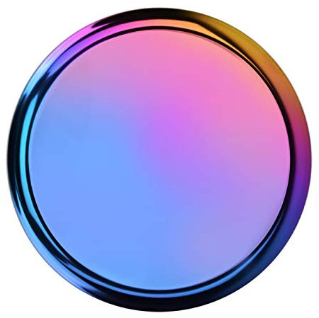 Bandeja para Servir, Plato para Servir, Bandeja Redonda, Bandeja de Té, Pequeña Bandeja Decorativa Vintage de Acero Inoxidable para Servir Frutas, Dulces, Alimentos para el Desayuno,(Multicolor)