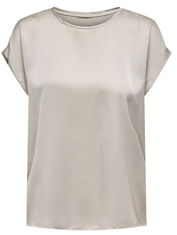 ONLY Onllieke S/S Satin Mix Top Wvn Noos Camicia a Maniche Corte, Lilla, 44 (IT) Donna