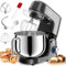 Homlee Impastatrice Planetaria,2000W Robot da Cucina,Ciotola in Acciaio Inox da 7.2L,6 Velocità,Basso Rumore con Gancio,Protezione da Spruzzi,Frusta(Grigio)