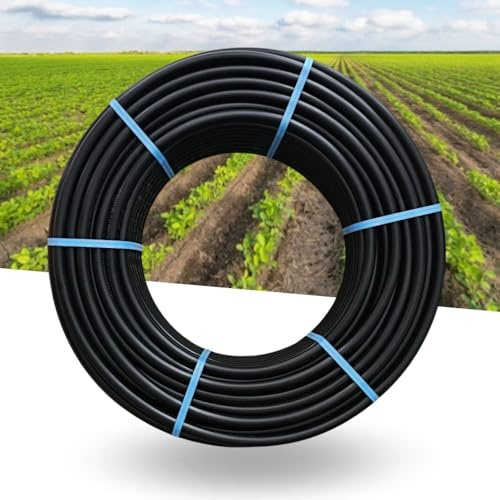 Tubo in Polietilene Diam 20 mm PN6 bassa densità per Irrigazione Orto, Giardino e Serra| Sistemi di acqua |Impianti pluristagionali per colture a pieno campo | Resistente ai raggi UV (50 METRI)