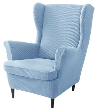 Funda elástica para silla de ala, fundas elásticas para sillón y fundas de cojín, protector de muebles de comedor, funda duradera y elegante para sofá con respaldo de alas (A5)