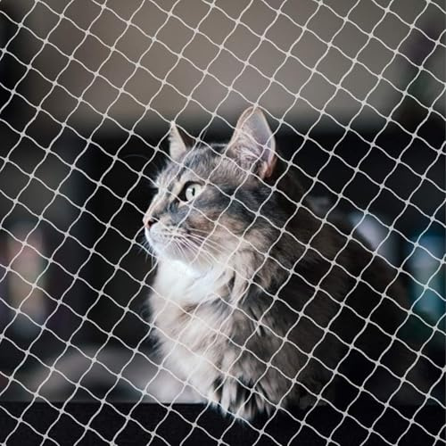 CVASNF Cat Net for Balcony, 3 x 10 m, Bird Protection Net, No Drilling, Transparent Pigeon Net, Balcony, Cat Protection Net, Balcony Net for Cats for Securing Patios, Windows, Fences and Doors