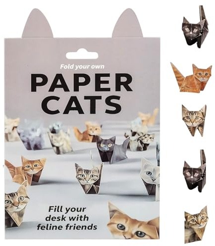 KOMEIYL Kit de Papel de Origami para Gatos, 3d Kit Manualidades de Origami de Gatos, Diy Creative Origami Animal Kit, Aplicable Crea Gatos Papel Temáticos Navidad Crear Ambiente Festivo