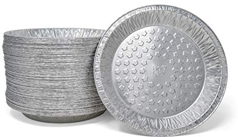 Fig & Leaf (60 Pack) Premium 9-Inch Pie Pans l Disposable Aluminum Foil l Heavy-Duty l Tin Plates for Tart Quiche Pies