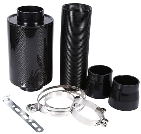 Jadeshay kit Admission Direct, Kit de Filtre d'Admission à Air Froid, 3 Kit d'induction de Filtre à Air Universal Filtre à Air Fermé en Fibre de Carbone