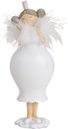 Pommerntraum ® | molliger Schutzengel Engel Weihnachtsengel Rubensengel Rubensfigur Nana Engel Curvy Topmodel - Weiss 20 cm