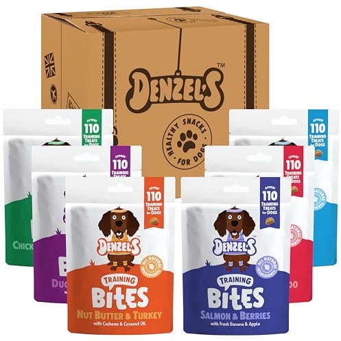 Denzel's All Natural Dog Treats - Training Bites - Mixed Variety Pack (6 x 100g)
