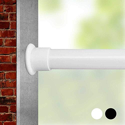 Bastone per tende a tensione divisorio per finestre da 350 a 400 cm, extra lungo, asta per tende da esterno, asta regolabile a molla per tende a pressione estensibile, colore bianco