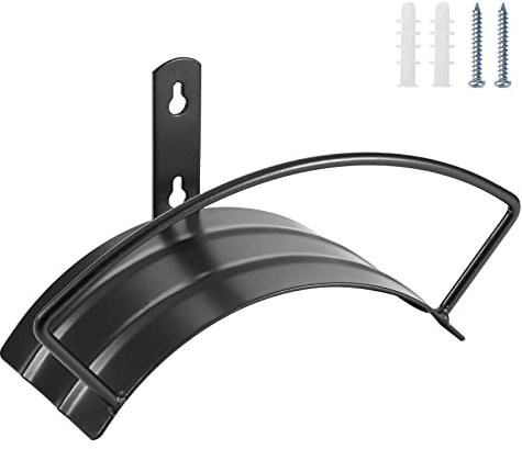 Wandhalterung, Gartenschlauchhalter, robuster Wasserschlauchhalter, hält bis zu 3,9 m Schlauch, massives Metall und rostfrei, perfekte Gartenschlauch-Aufbewahrung für den Außenbereich, Rasen, schwarz