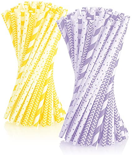 COM-FOUR® Cannucce di carta 200x - Cannucce ecologiche per feste, compleanni, matrimoni e feste di laurea - Tubi per bere sostenibili