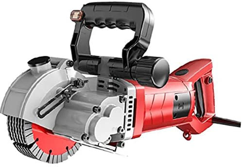VICSEC Electric Wall Grooving Cutting Machine Chaser 110V for Slotting Brick Granite Marble Concrete Grooves with 5Pcs 5Inch 133mm Diameter Saw Blades Dustproof and Line Infrared Sighting