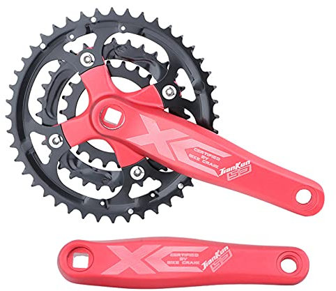 GEQIAN Fahrrad Kurbelarm Set XC431 Fahrrad Kurbelgarnitur MTB Square Taper Kurbelgarnitur Abnehmbare Mountainbike GXP Kurbel - Geschwindigkeitseinstellung 22/32/44 Zähne Kettenrad für 8/9 Gang