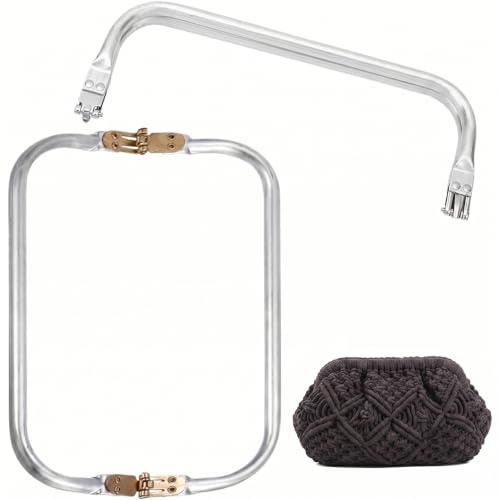 KSJEHW 2 Pezzi Chiusura Borsa Uncinetton 22 cm 25 cm, Chiusura Clutch, Chiusure Per Borse Uncinetto, Manici Per Borse Uncinetto, Chiusura A Molla Per Borse, Per Clutch Per Borse Uncinetto