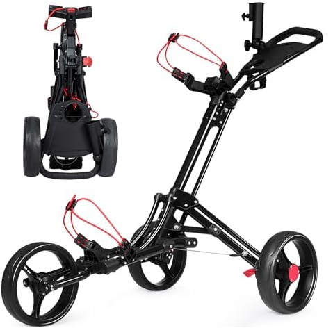 Generisk unisex – vuxen 35772SP-golfvagn golfrulle, svart, 68,5 x 131 x 105,5 cm