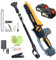 Prunarbo 2 in 1 Chainsaw with Pole, 8 inch Mini Electric Chain Saw Cordless Battery Powered, 2Pack 4Ah Batteries with Replacement Chain for Cut Wood Tree Trimming (PR-E8 Chainsaw with Pole Set)