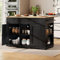 Kebnor Kücheninsel, Küchenwagen mit Steckdosenleiste ausgestattet, Küchenschrank, Servierwagen mit arbeitsplatte, buffetschrank, Speisewagen mit Holzmaserung, buffetschrank (Schwarz)