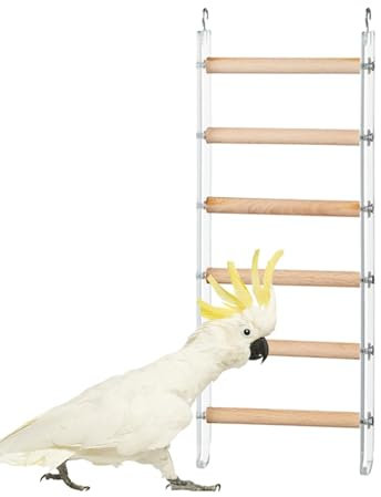 Vogelleiter für Käfig, Vogelkäfigleiter - Conure Cage Stand Accessoires | Vögel Klettern Leiter mit 360 ° rotatierbarem Haken für Lovebirds, Sittiche, Wellensittich, Cockatiel