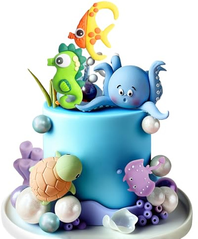 adornos de tarta bajo el mar adornos de tarta animales del mar decoraciones para fiestas temáticas del mar decoraciones para tartas de cumpleaños baby shower bajo el mar