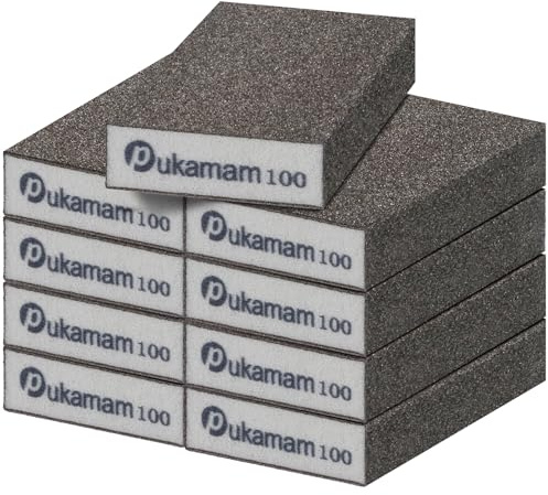 9PCS Taco Lija 67x97x22mm Grano 100 Esponja de Papel de Lija, Seco y Húmedo Lijado de Pintura de Madera, Óxido de Metal, Pared, Plástico, Auto