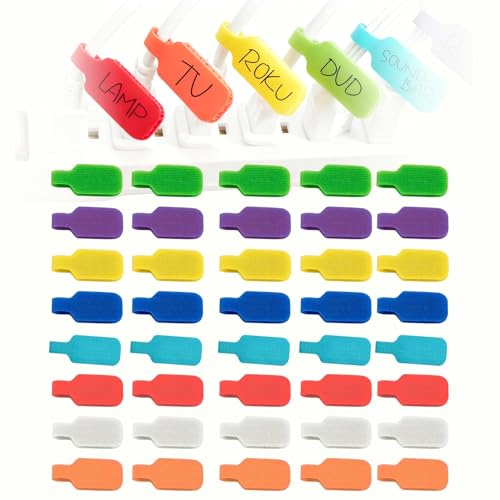 40 kabelbokstäver återanvändbara kablar text kabeletiketter för märkning 4 cm x 2 cm kabelmärkning kabelmarkör för märkning av kablar och kablar åtta färger