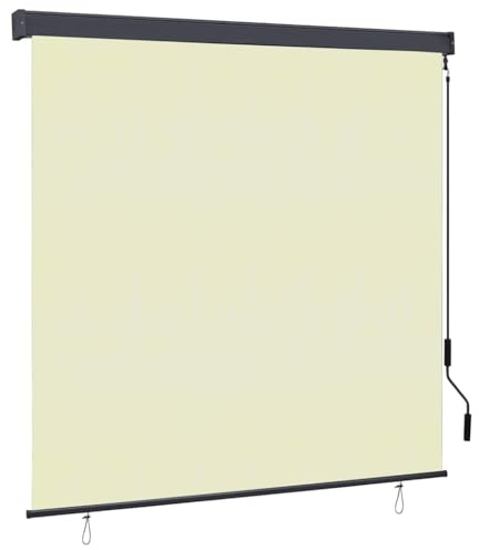 Generico Tenda a Rullo Esterna Rigato Crema 180 x 250 cm Tessuto,Panna,4.9kg,362085
