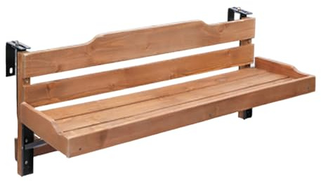 Mesa de balcón con barandilla Colgante, Mesa de Bar Ajustable, Mesa de barandilla para balcón, Mesa Auxiliar de Patio de Pared, Mesa Plegable de Madera con estantes, Mesa de Pared compacta (