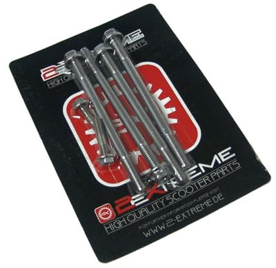 2EXTREME 4x Zylinderstehbolzen M7 + 2x Auspuffstehbolzen M6 kompatibel mit Yamaha Aerox 50, Axis 50, Breeze 50, Jog