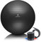 BODYMATE Gymnastikball Sitzball Trainingsball mit GRATIS E-Book inkl. Luft-Pumpe, Ball für Fitness, Yoga, Gymnastik, Core Training, für starken Rücken als Büro-Stuhl ANTHRAZIT 55cm