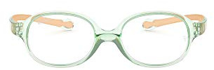 Ray-Ban Junior Kids' RY1587 Oval Prescription Eyeglass Frames, Transparent Light Green/Demo Lens, 41 mm