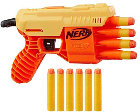 Hasbro E6973 QS-4 Nerf Alpha Strike Spielzeug-Blaster - inklusive zehn Nerf Elite Darts - für Kinder, Teenager, Erwachsene