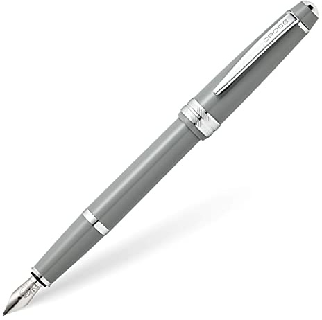 Cross - Bailey Light Stilografica, tratto fine Pennino fine Grigio lucido.