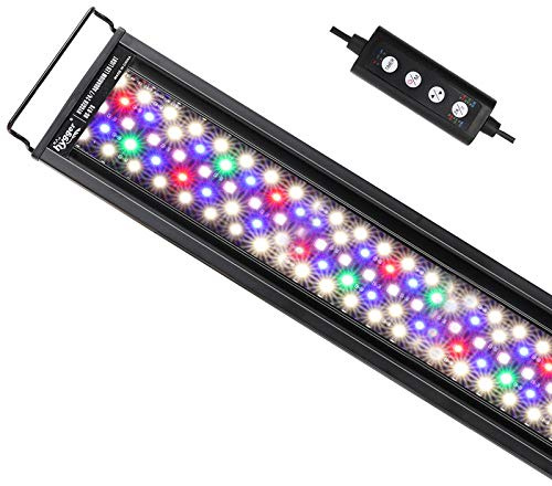 Hygger Luz LED para acuario con temporizador, ciclo de iluminación 24/7 y modo de bricolaje, luz de tanque de peces de espectro completo para tanque plantado de 18 a 24 pulgadas