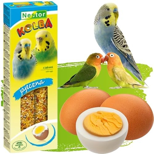 2x Budgie Sticks with EGGS Parakeets Flask Bird Food 85g Canary Parrots Parakeet Finches Canaries Budgies Pet Seed Pack of Two Treats Hooks
