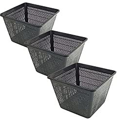 animallparadise - Lot de 3 Paniers 23 x 23 x 13 pour Bassin Aquatique. Noir