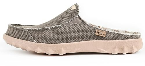 Kickback Chaise Classic Mules sans Dos en Toile pour Homme – Sabots Slip‑on Légers et Décontractés avec Semelle Antidérapante – Chaussures d’Été Confortables pour Plage & Voyage - Bruno Brown, EU 45