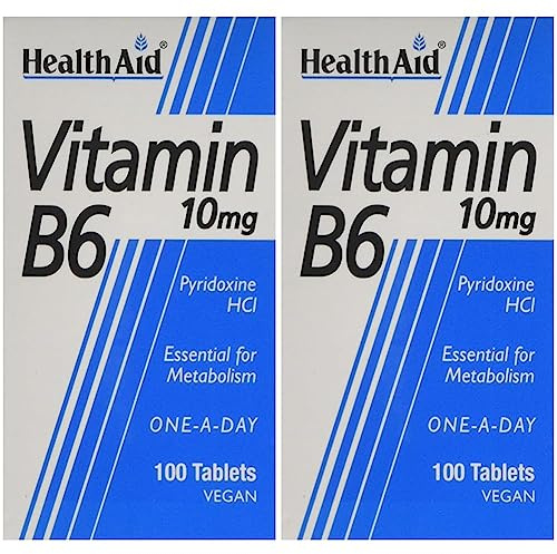 HealthAid Vitamin B6 (Pyridoxine HCl) 10mg - 100 Tablets (Pack of 2)